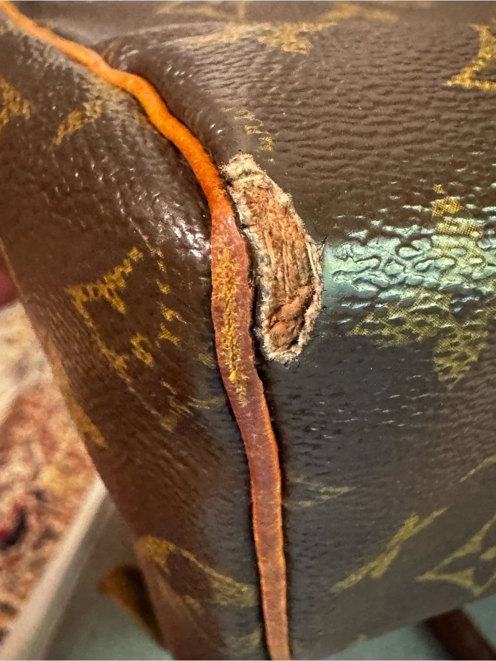 Vintage Louis Vuitton Brown Monogram Satchel with Tan Trim - Picture 12 of 13